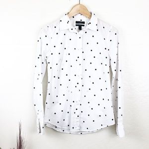 J.Crew Perfect LongSleeve Button Down Polkadot Top
